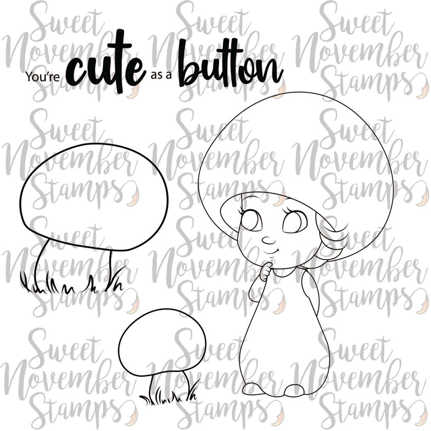 Digital Stamp - Midsummer Mushroom Collection: Button