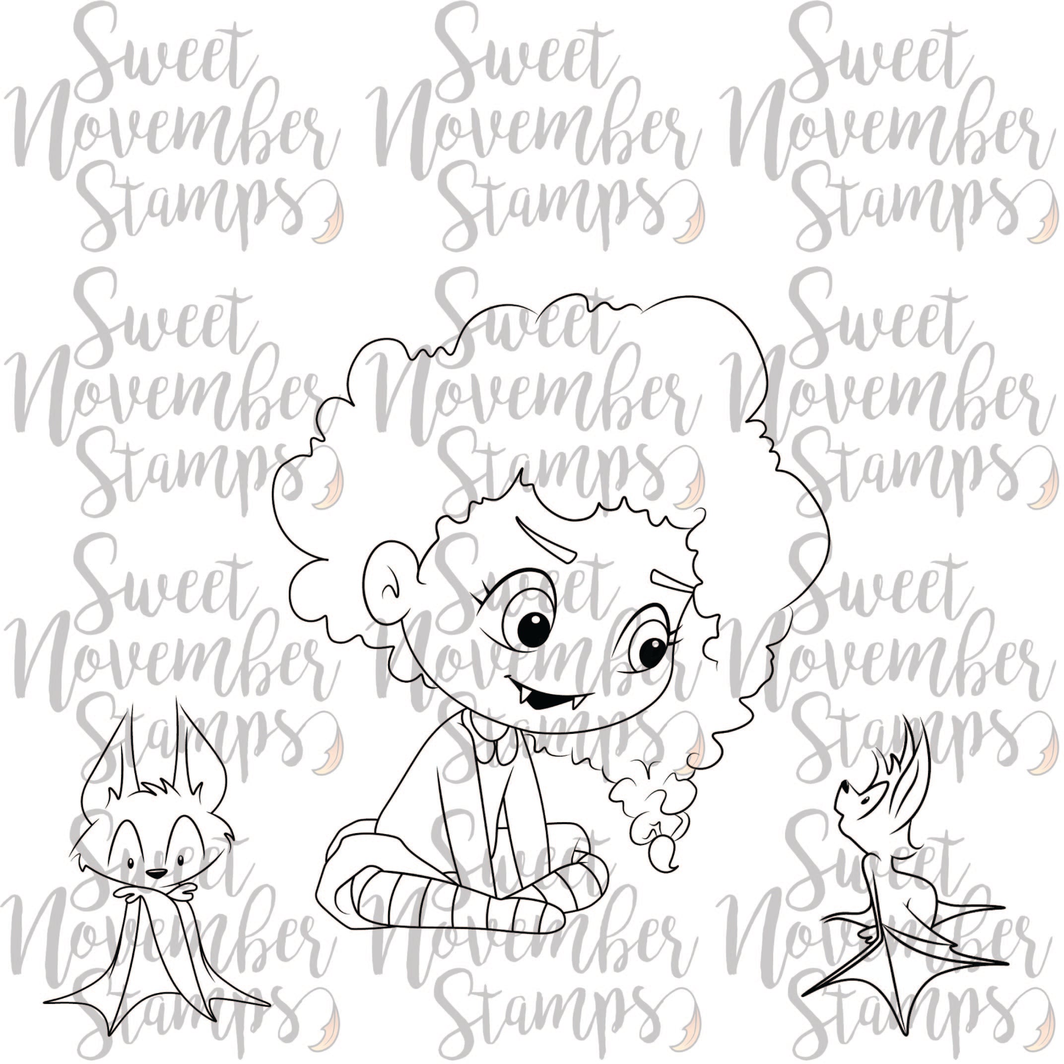 Digital Stamp - Frightful Flutterbees: Mina