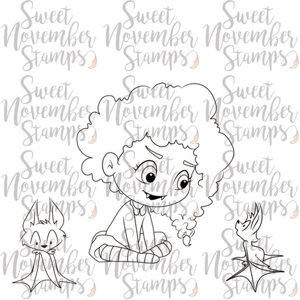 Digital Stamp - Frightful Flutterbees: Mina