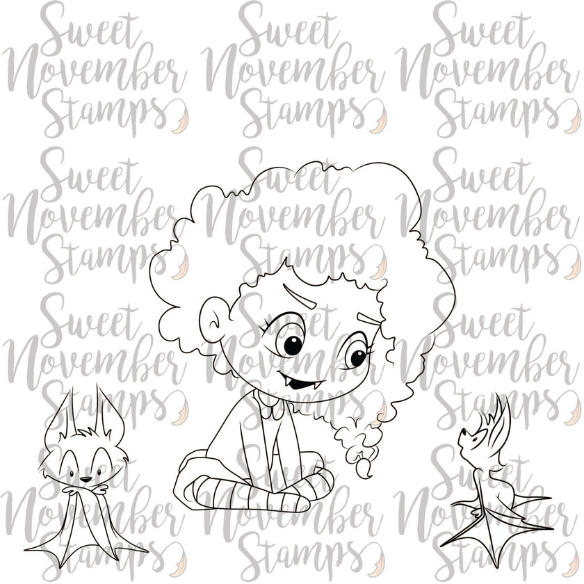 Digital Stamp - Frightful Flutterbees: Mina