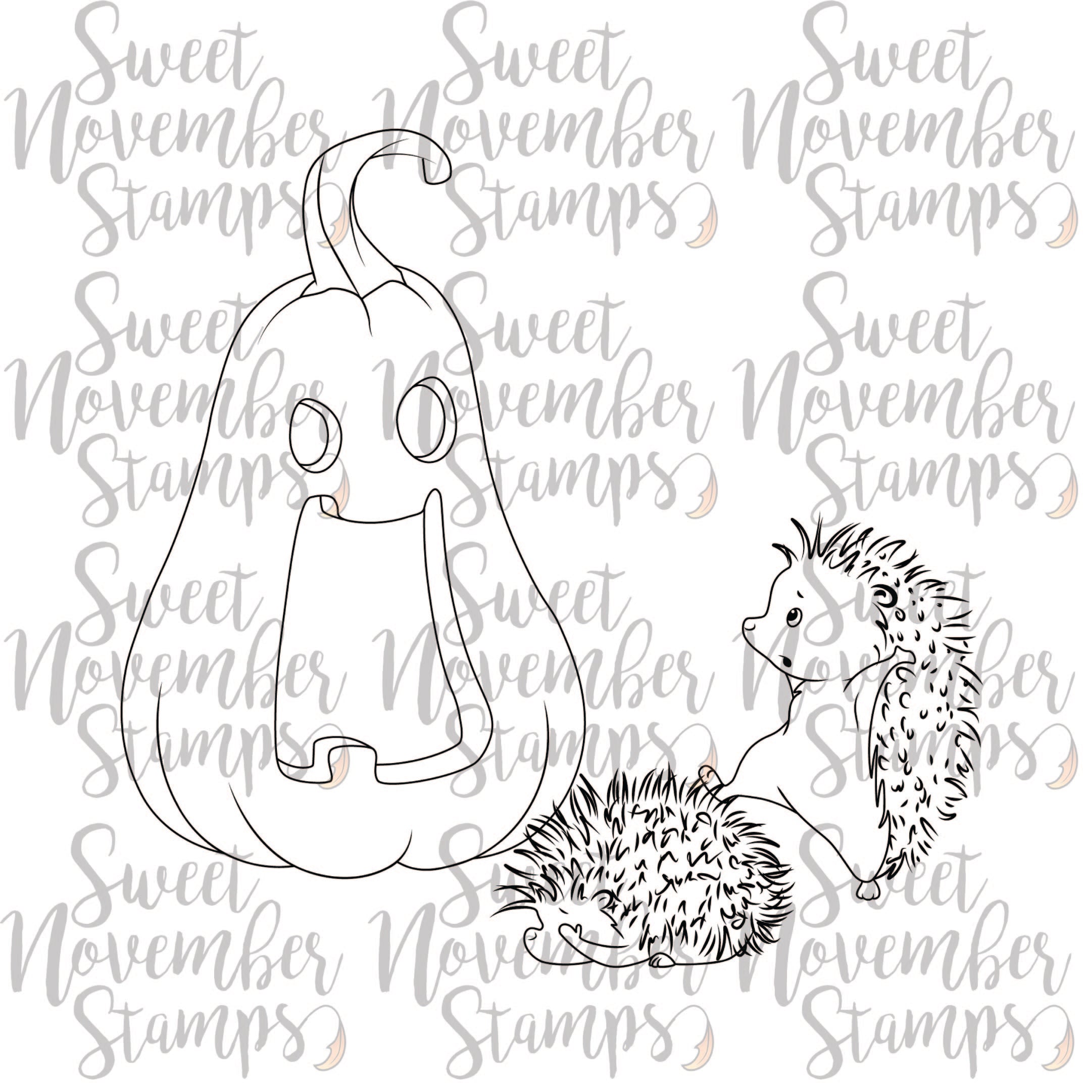 Digital Stamp - Pumpkin Pals: Frightful Pumpkin with Freddy and Quil