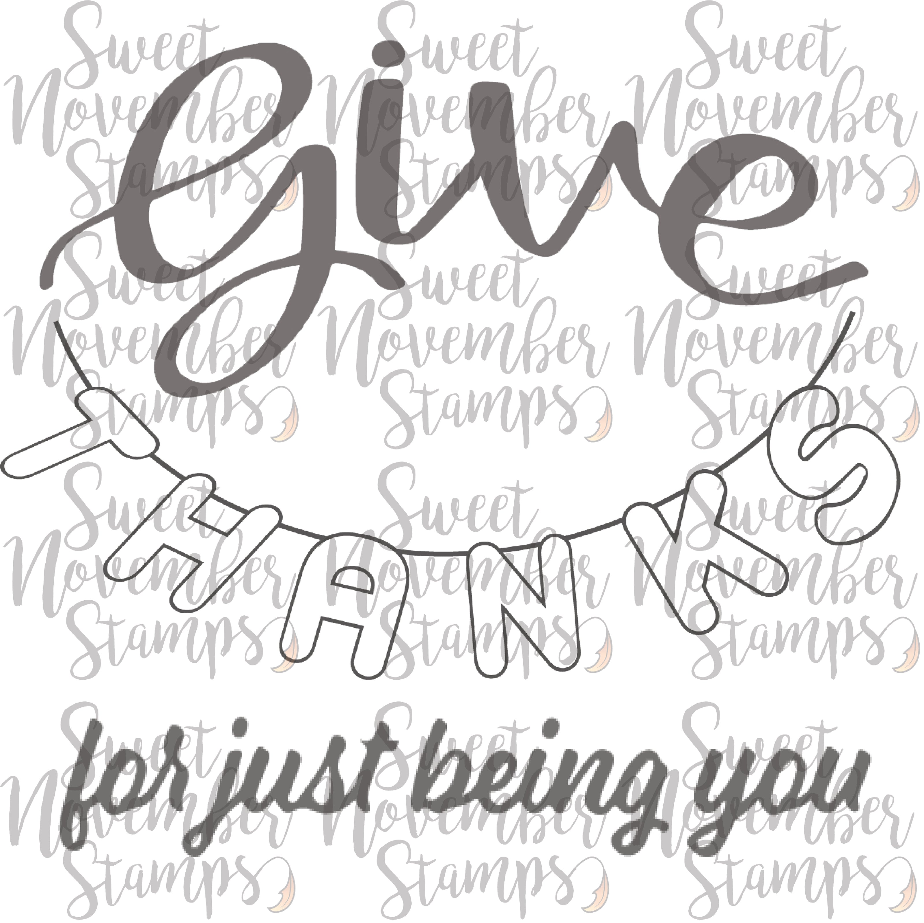 Digital Stamp - Sentiment Pack:  Give & Thanks 3 pack