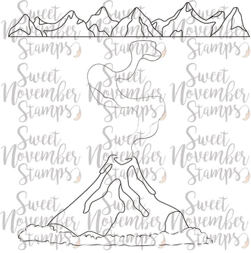 Digital Stamp - Background Builder: Happy Little Volcano
