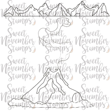 Digital Stamp - Background Builder: Happy Little Volcano