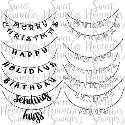 Digital Stamp - Holiday Banner Sentiment Pack