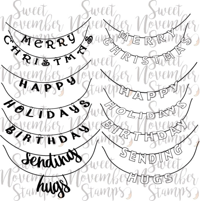 Digital Stamp - Holiday Banner Sentiment Pack