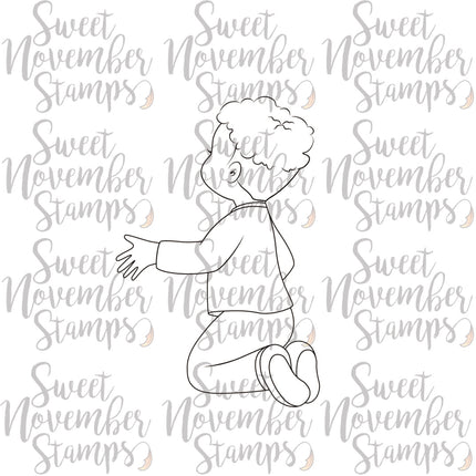 Digital Stamp: Christmas is Back: Boy Kneeling