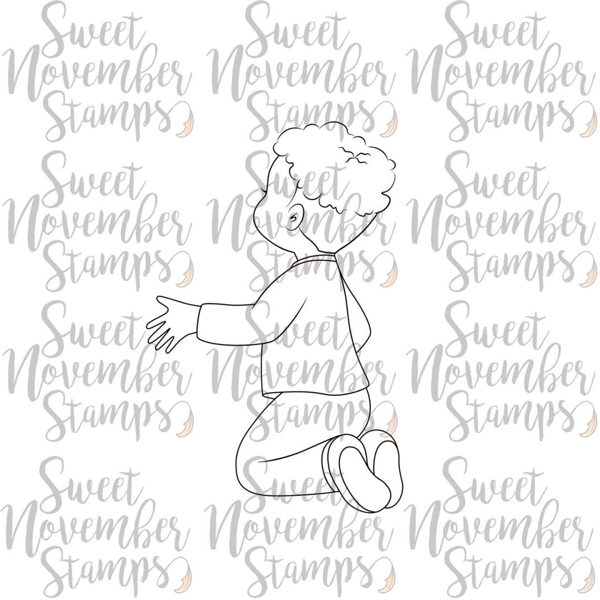 Digital Stamp: Christmas is Back: Boy Kneeling