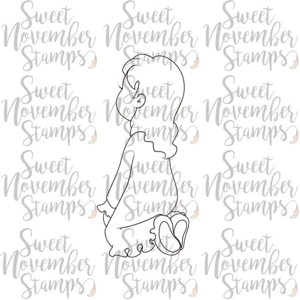 Digital Stamp: Christmas is Back: Girl Kneeling