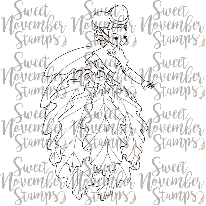 Digital Stamp - Fall Leaf Pixies: Oak