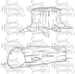 Digital Stamps - Forest stump and hollow log background builder set