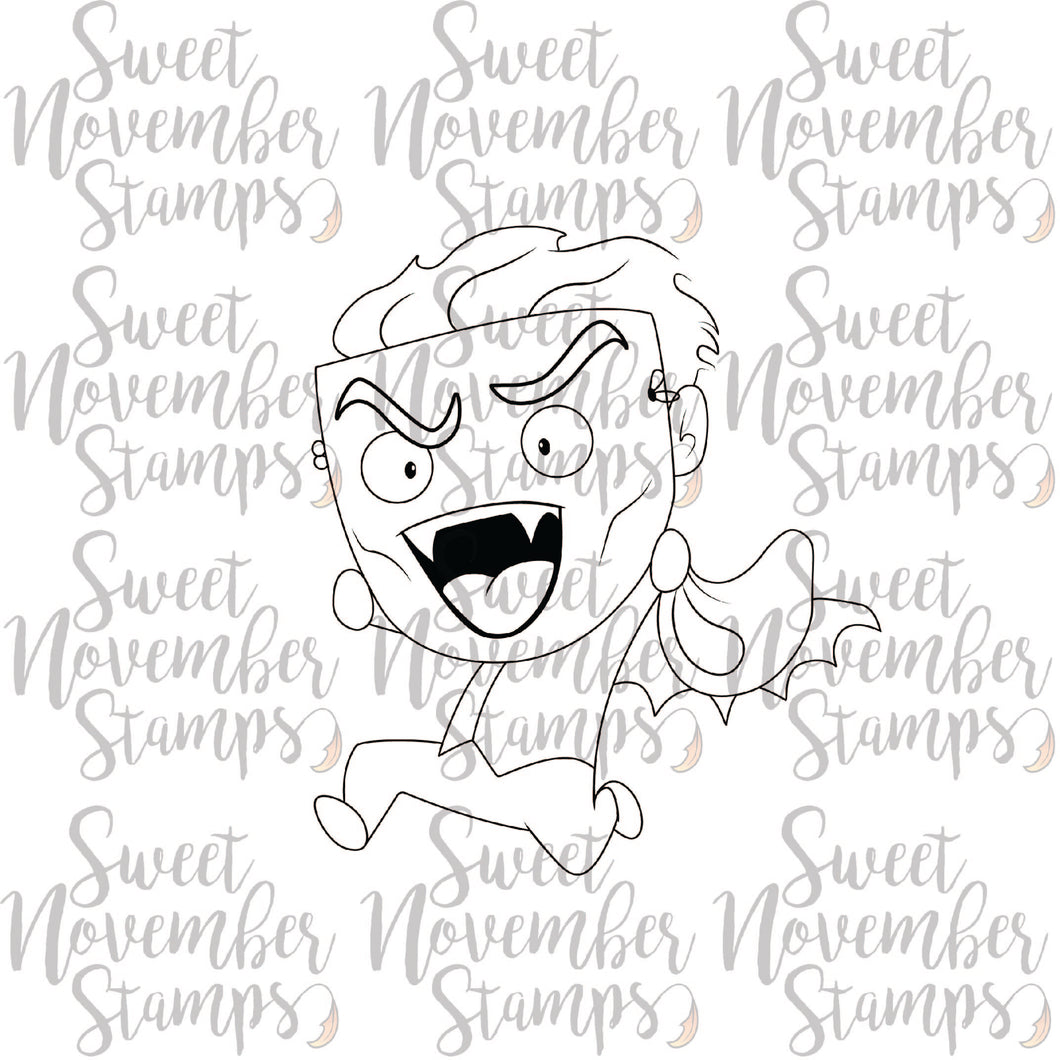 Digital Stamp - This way to candy: Trick or Treater Vampire