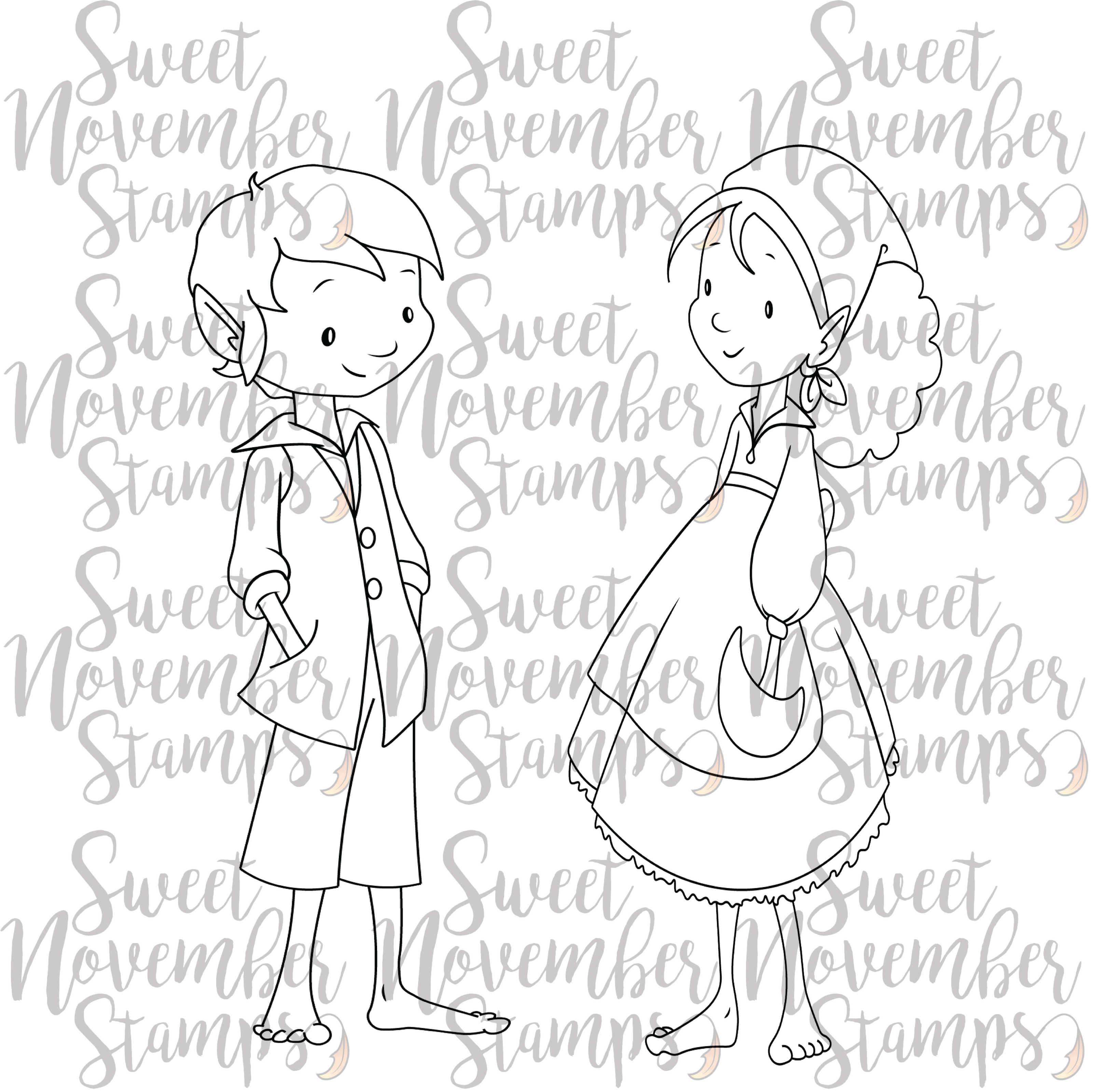 Digital Stamp - The Brownies: Jonagold and Marigold
