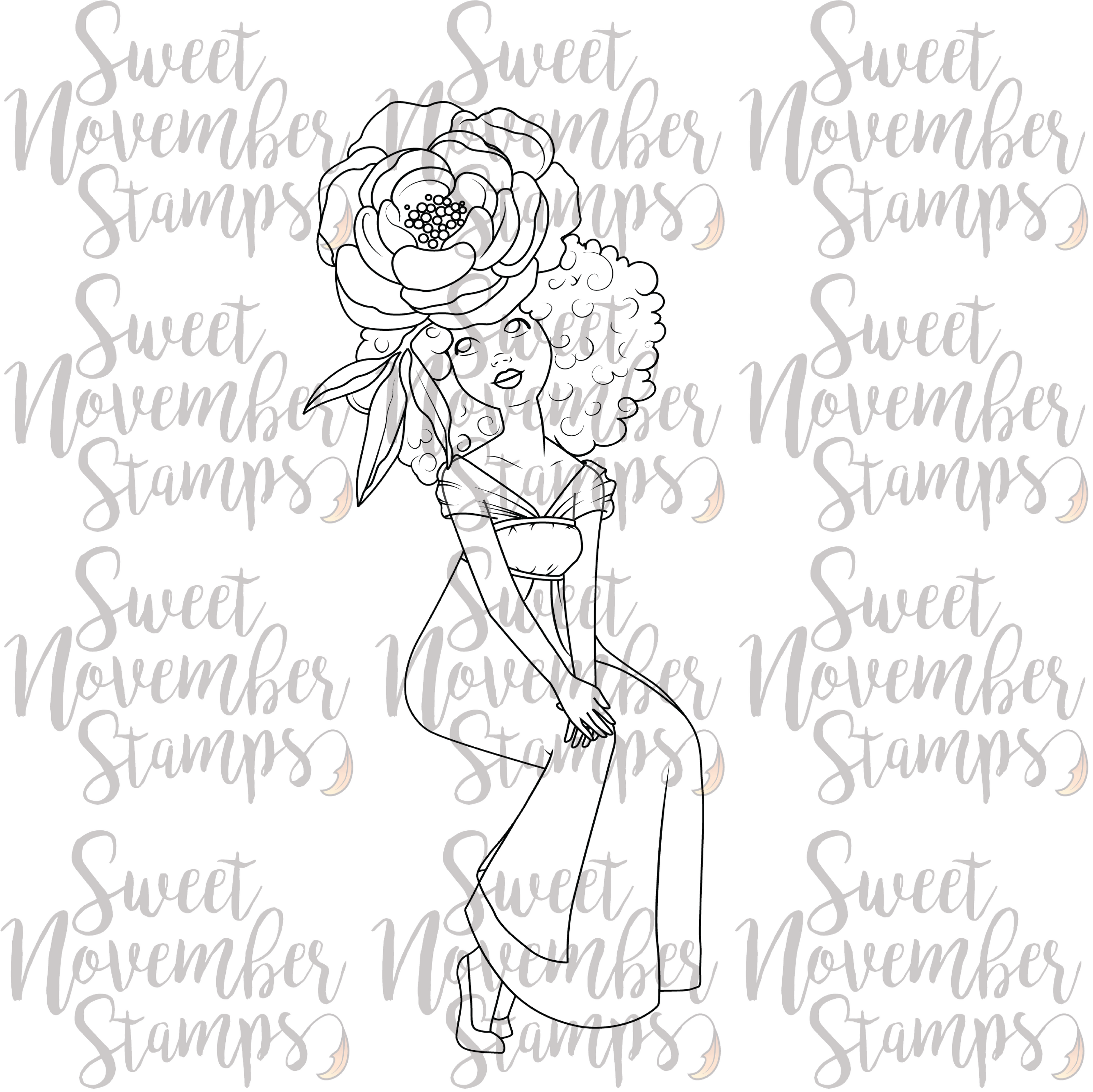 Digital Stamp - Peony Fae