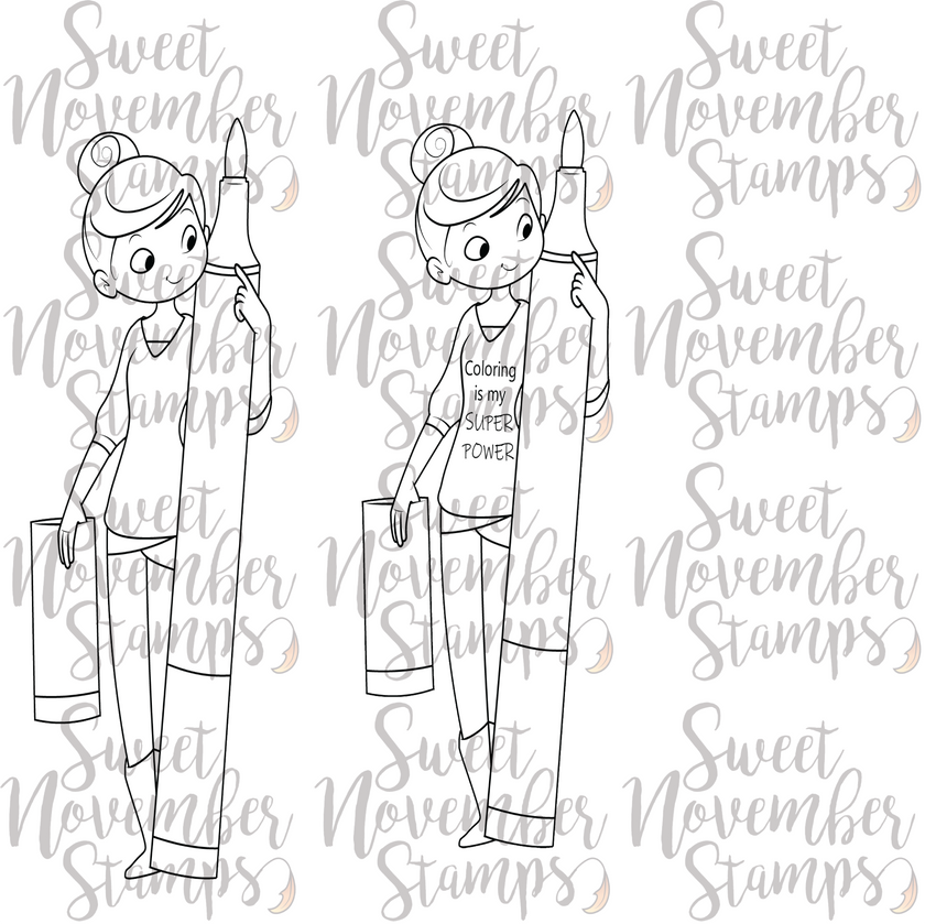 Digital Stamp - Copic Girl