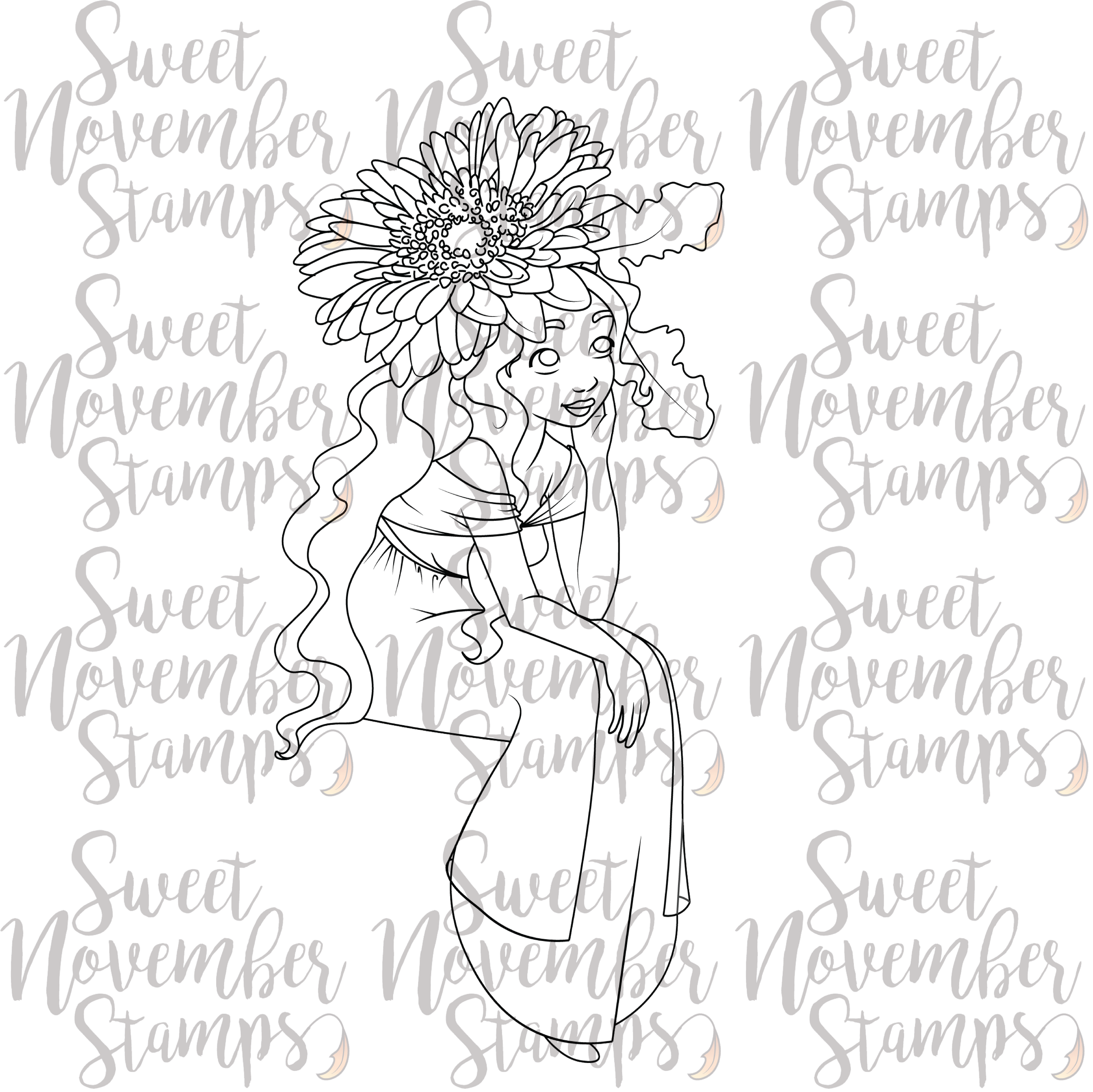 Digital Stamp - Gerbera Daisy Fae