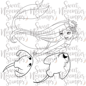 Digital Stamp - Deep Sea Friends: Sparkle Moondrifter with Skater and Ray