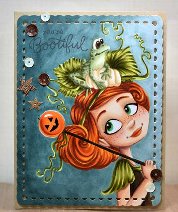 Digital Stamp - It's Halloween Witches: Pumpkin Patch Prue