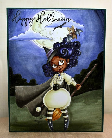 Digital Stamp - It's Halloween Witches - Full Moon Faye