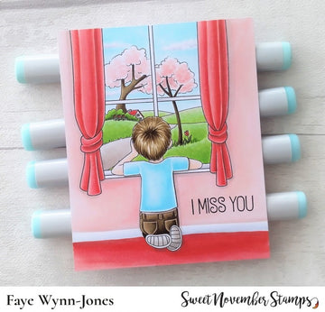 Digital Stamp: Spring is Back - Boy Kneeling