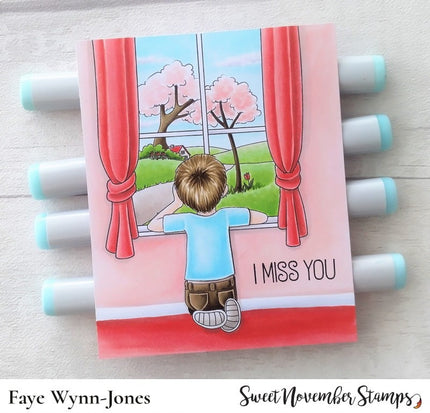 Digital Stamp: Spring is Back - Boy Kneeling