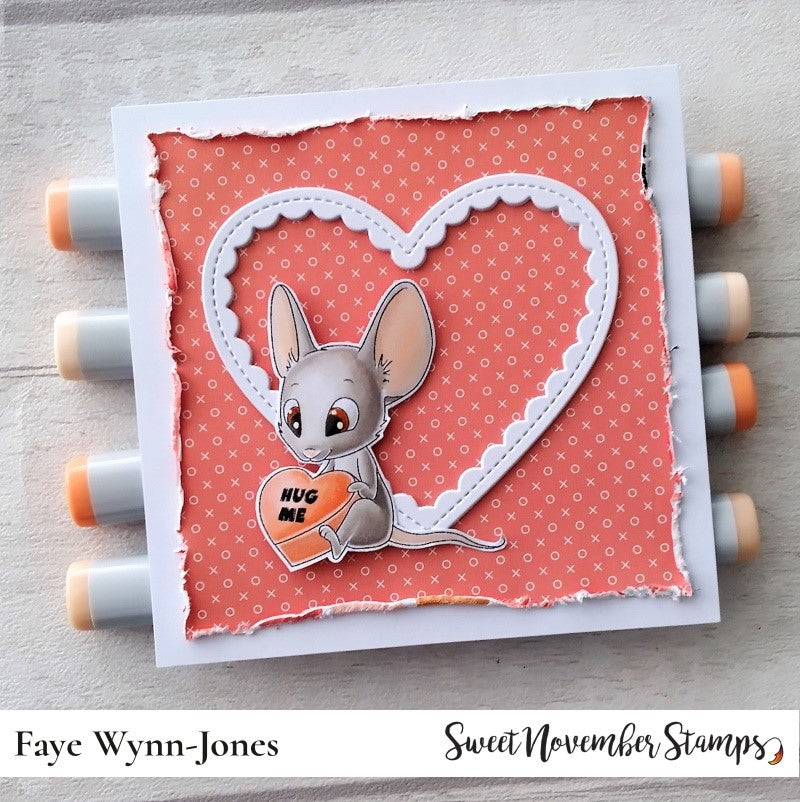 Digital Stamp - Tiny Hearts: Hug Me Mouse