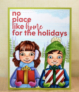 Digital Stamp - Home for the Holiday's - Holly