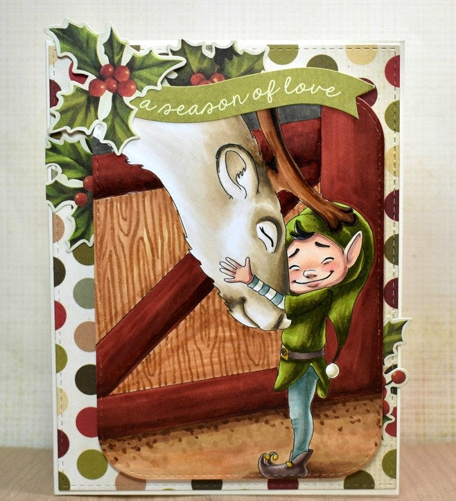 Digital Stamp - North Pole Snapshots: Hugs for Blitzen