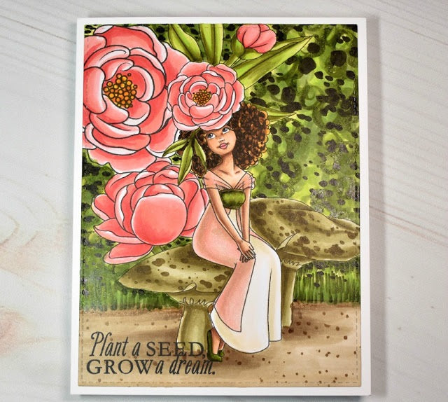 Digital Stamp - Scene Builder: Dahlia and Peony Background set