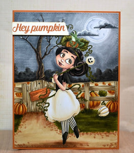 Digital Stamp - It's Halloween Witches: Pumpkin Patch Prue