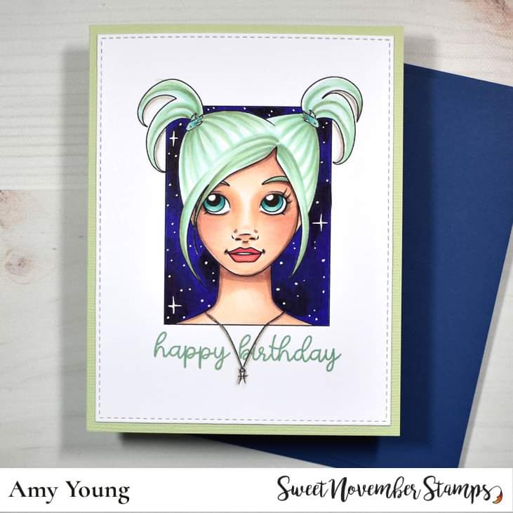 Digital Stamp - Zodiac Girl: Pisces