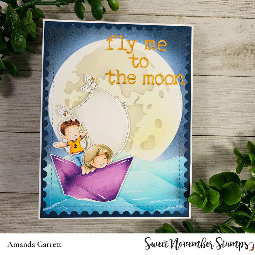 Digital Stamp - A Wee splash of fun: Sailing Sawyer and Sadie