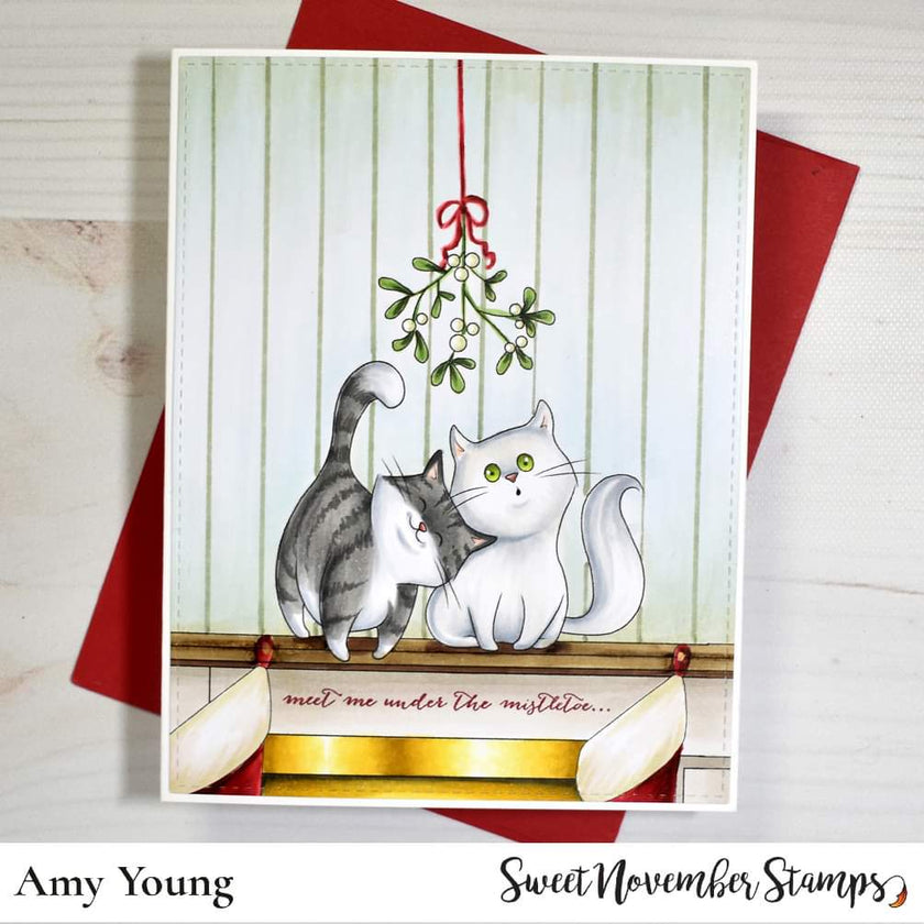 Digital Stamp - Midnight's Christmas Adventures: Midnight's mistletoe surprise