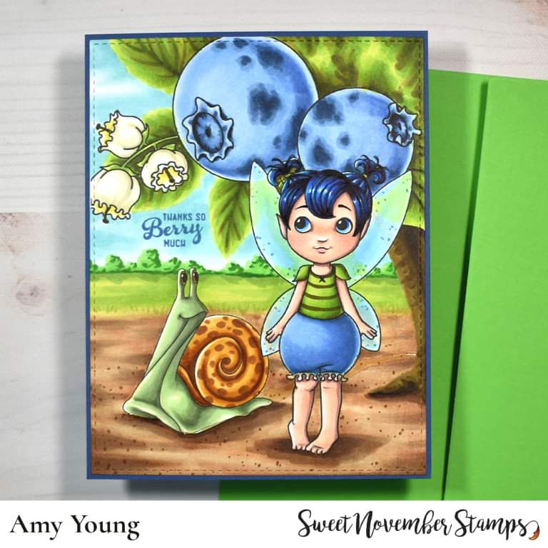 Digital Stamp - Summer Fruit Fairies: Blueberry