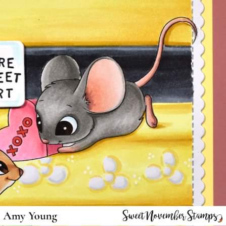 Digital Stamp - Tiny Hearts: XOXO Mouse