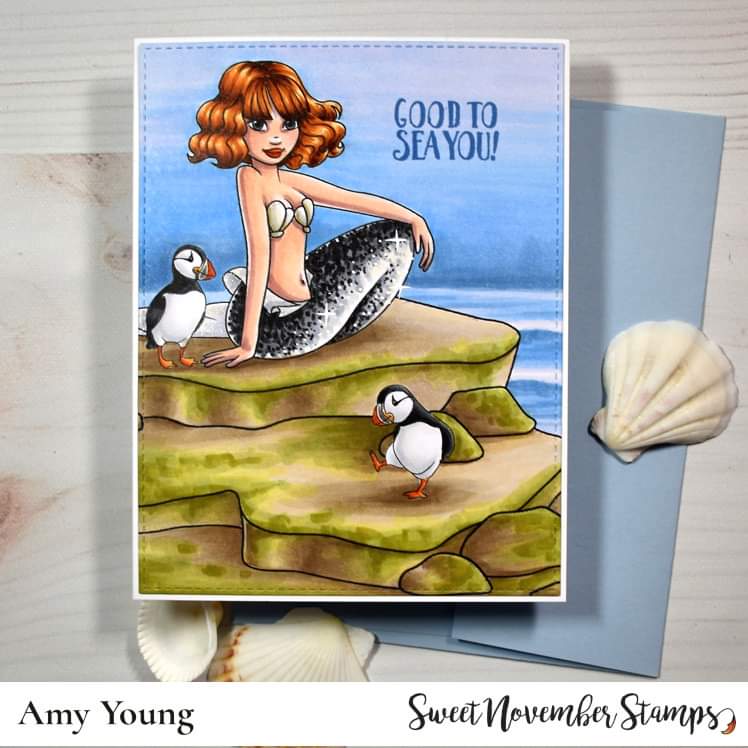 Digital Stamp - Mermaid Pals: Melody Shoresong and Cliff & Windy