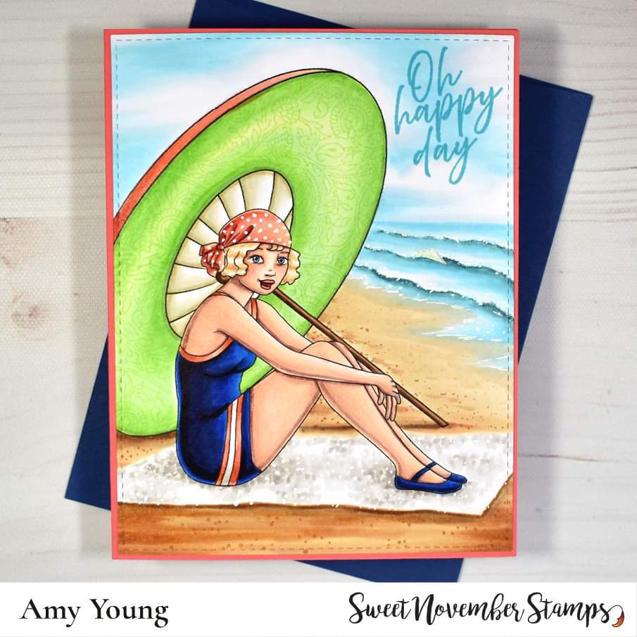 Digital Stamp - Vintage Beach Ladies: Bethany