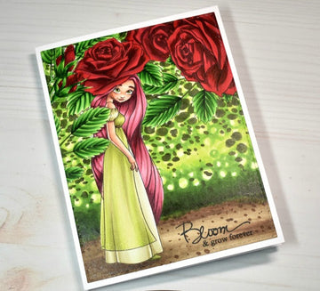 Digital Stamp - Scene Builder: Rose and Gerbera Daisy Background set