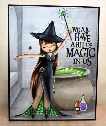 Digital Stamp - It's Halloween Witches: Spider Web Sylvia